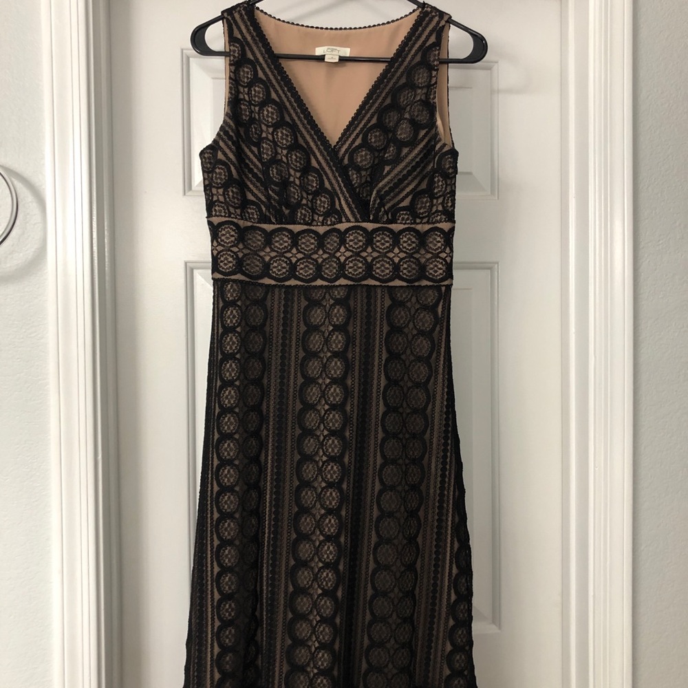 Black and nude cocktail dress